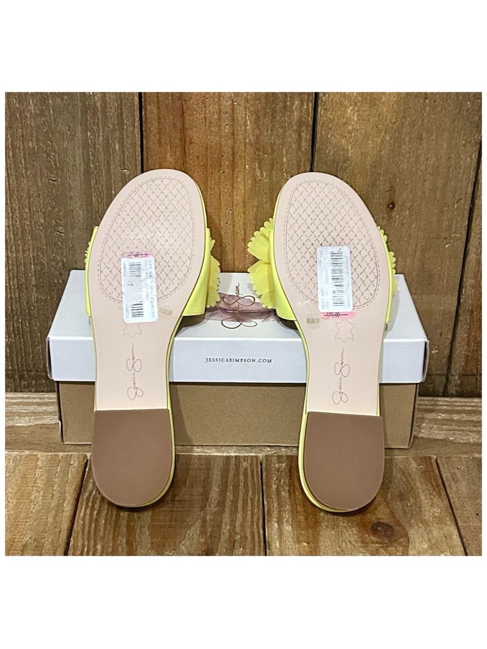 Jessica Simpson Leather Caralin Slide Sandals. - Picture 8 of 16
